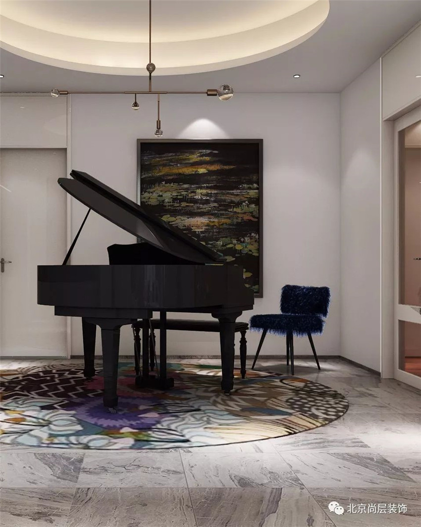 800平别墅全案设计图片 钢琴厅