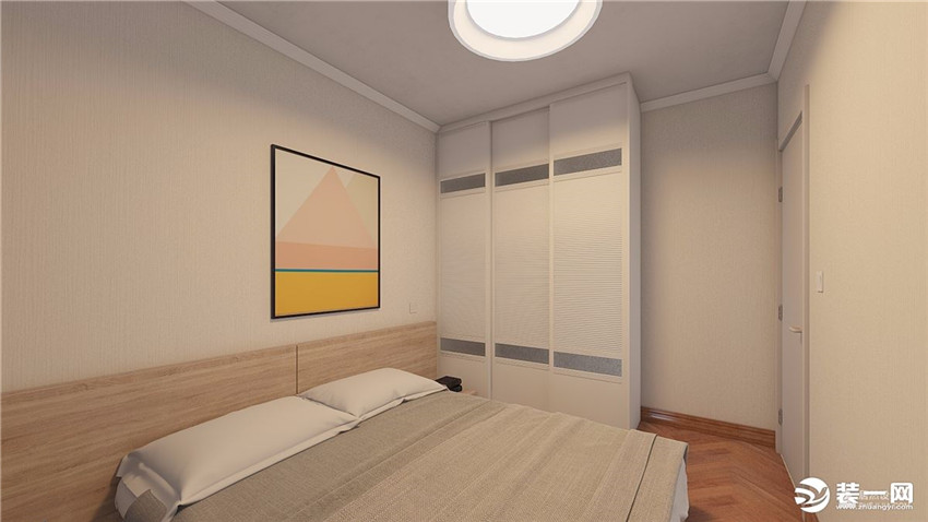 北京恒大滨河左岸B2户型卧室现代简约风格装修效果图