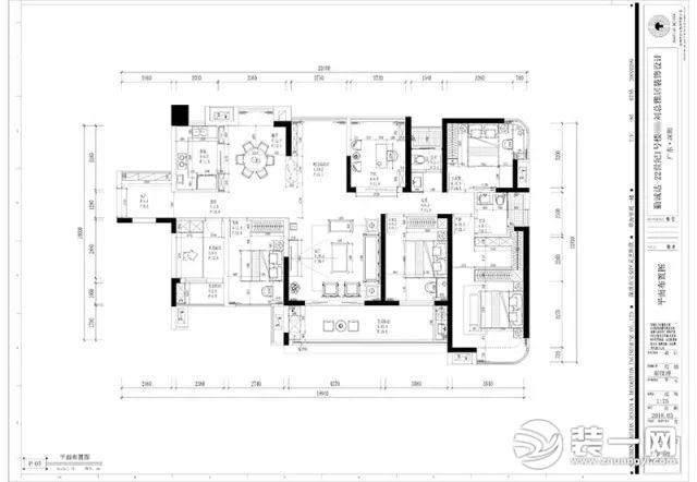 勤诚达204平新中式风户型平面结构图