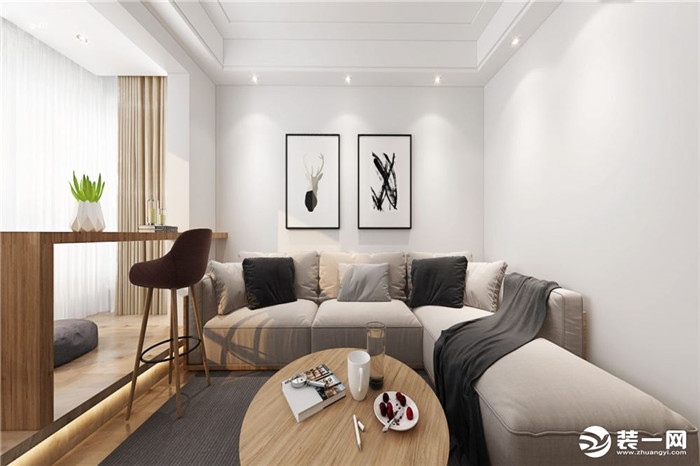 现代简约风格客厅沙发背景墙装修效果图