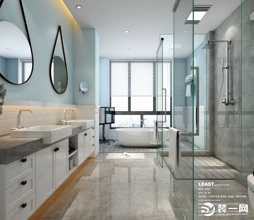 中央香榭别墅现代风格浴室卫生间装修实景图