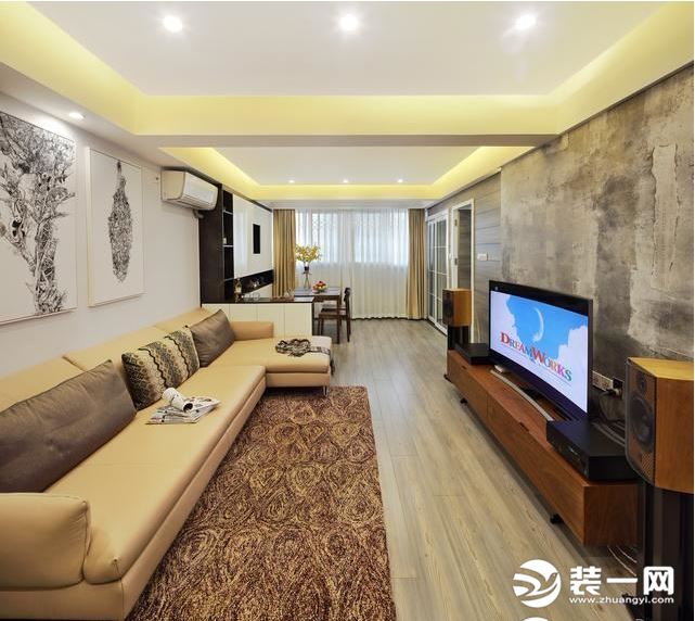 东亚风尚国际8万打造现代简约风格二居室装修实景图客厅图片