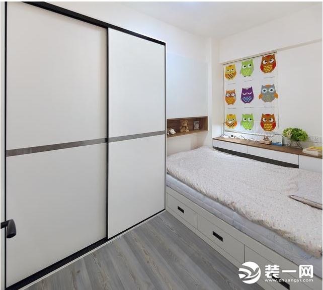  东亚风尚国际8万打造现代简约风格二居室装修实景图卧室图片