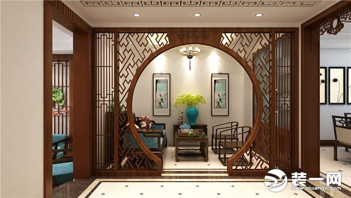 新中式两居室茶室装修效果图