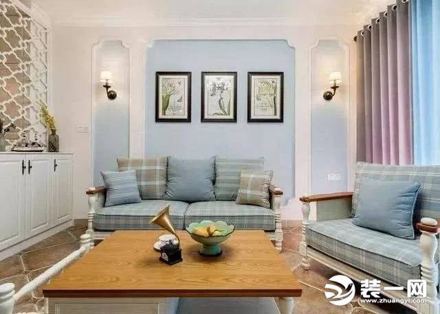 美式风格三居室沙发墙装修效果图