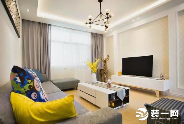 现代韩式风格三居室客厅装修效果图