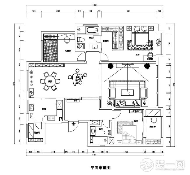 金华装修网装修案例平面图