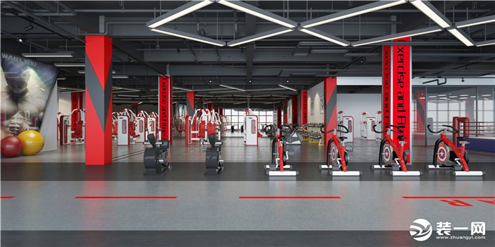 苏州凯萨健身房健身区装修效果图