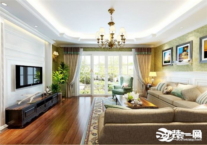 重庆棕榈泉别墅150平米美式客厅装修效果图
