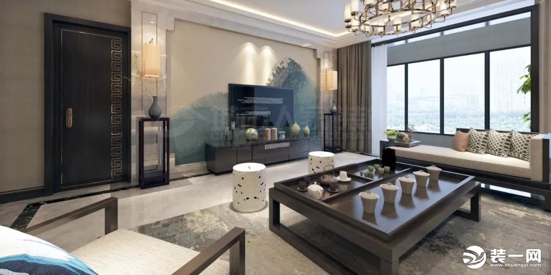 中式风格大户型四居室客厅装修效果图