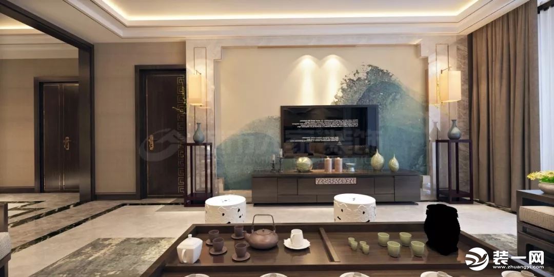 中式风格大户型四居室客厅装修效果图