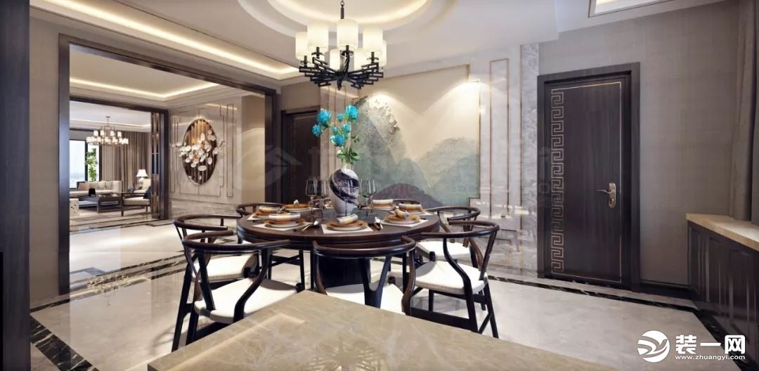 中式风格大户型四居室餐厅装修效果图