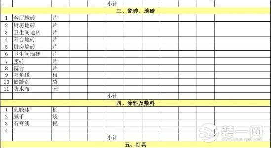 装修报价单