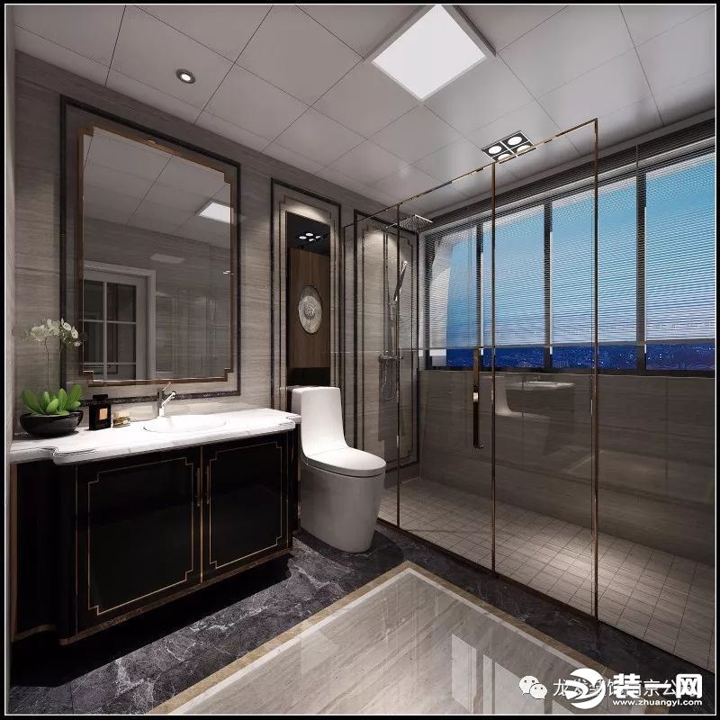 同城世家400平新中式联排别墅浴室装修效果图