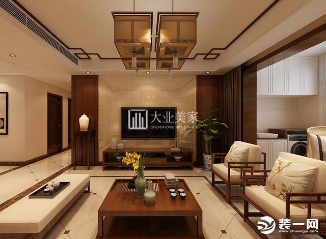 济南新中式风格客厅装修效果图