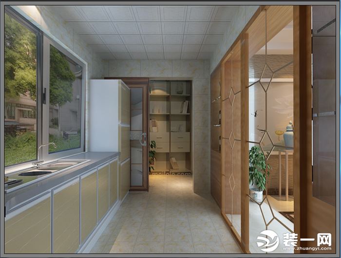 济南兰园140平米两居室厨房新中式风格装修图片