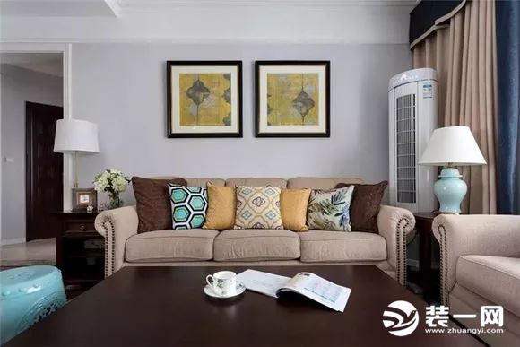 美式风格小户型公寓客厅装修效果图