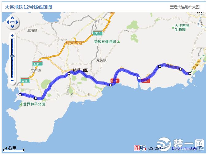 大连地铁12号线路图