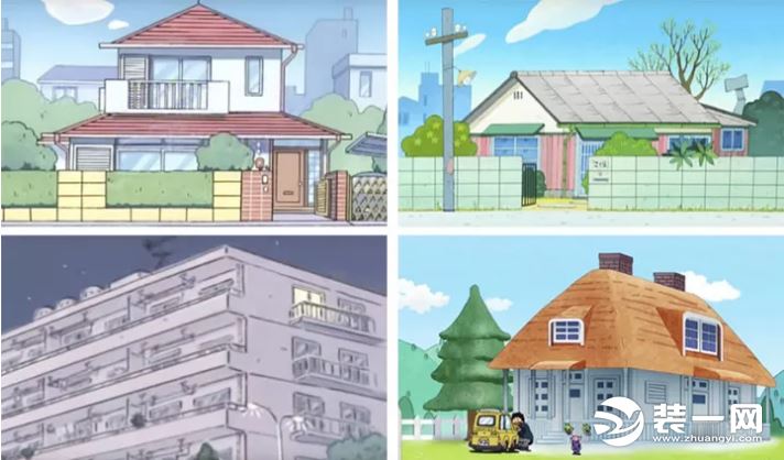 动漫中四种不同装修风格的房子
