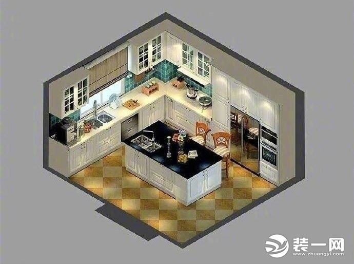 厨房装修岛台设计效果图