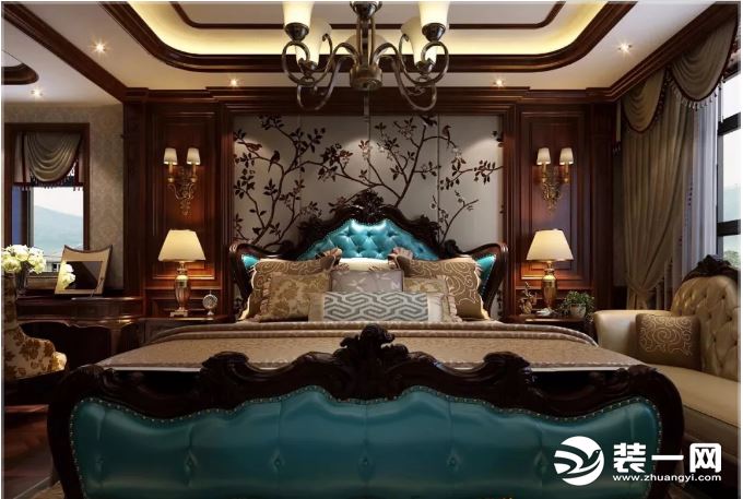 沈阳装饰公司美式风格别墅卧室装修效果图