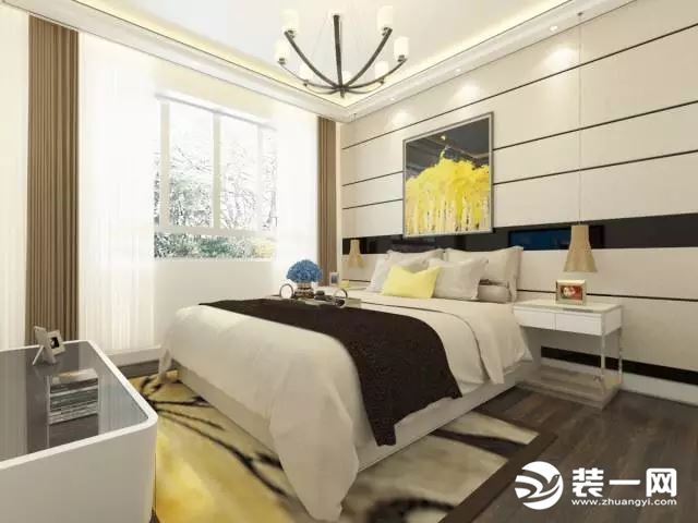 沈阳装修公司华润二十四城现代奢华风格三居室卧室装修效果图