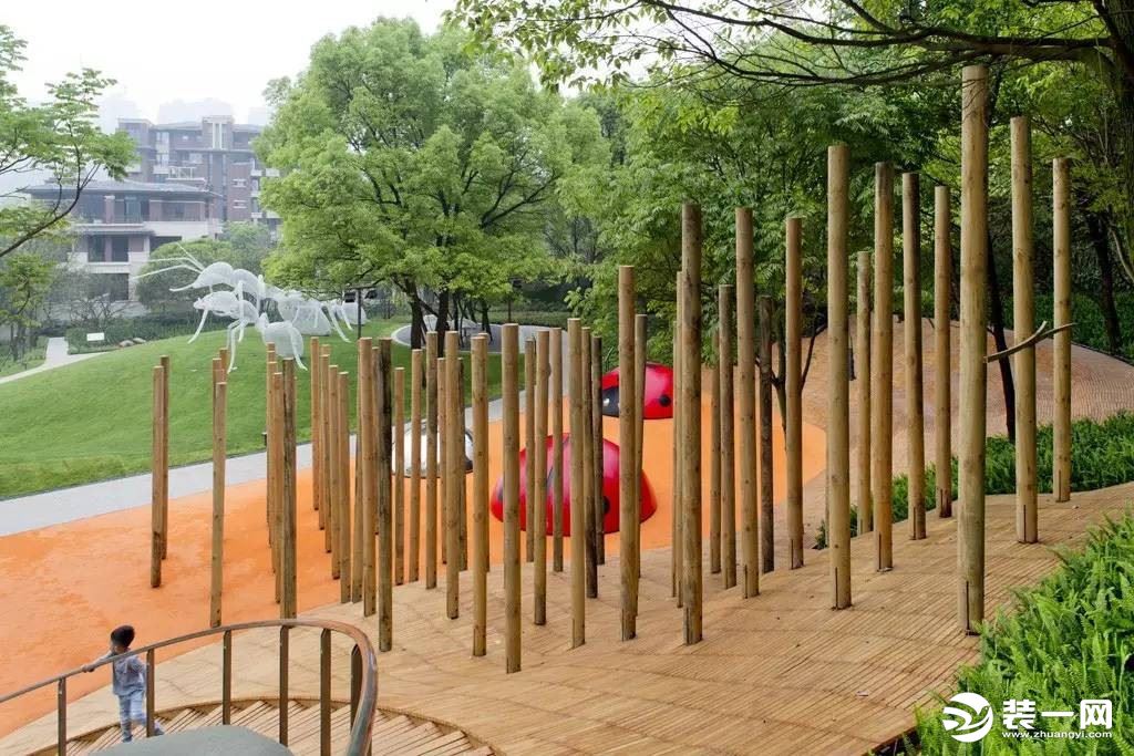 户外亲子乐园设计之木桩森林效果图
