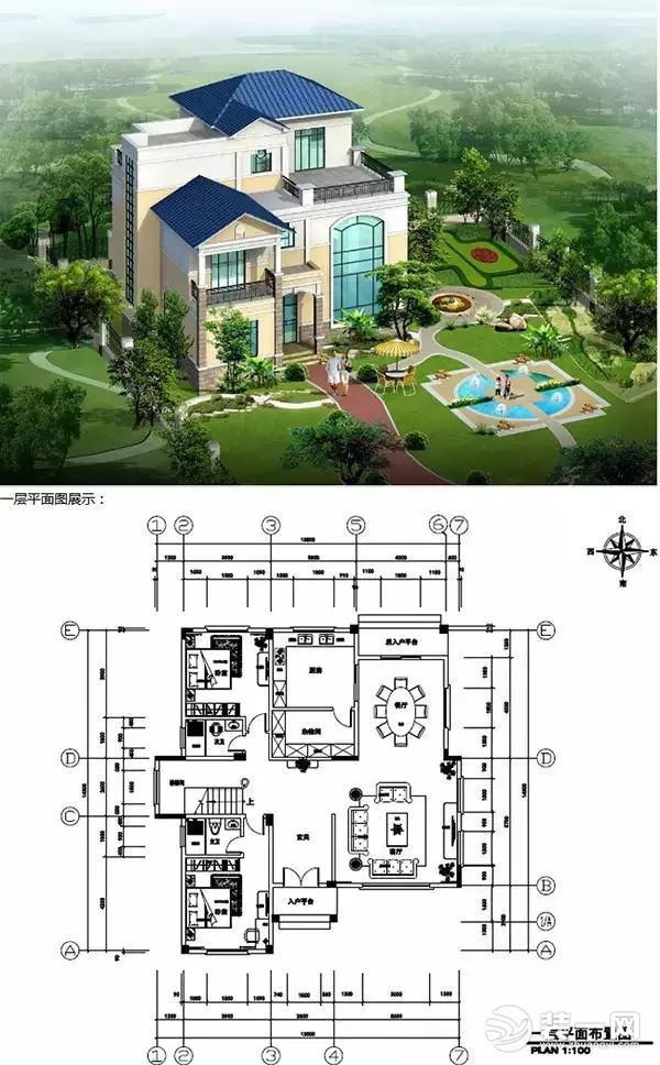 自建房农村小洋房户型图加效果图三