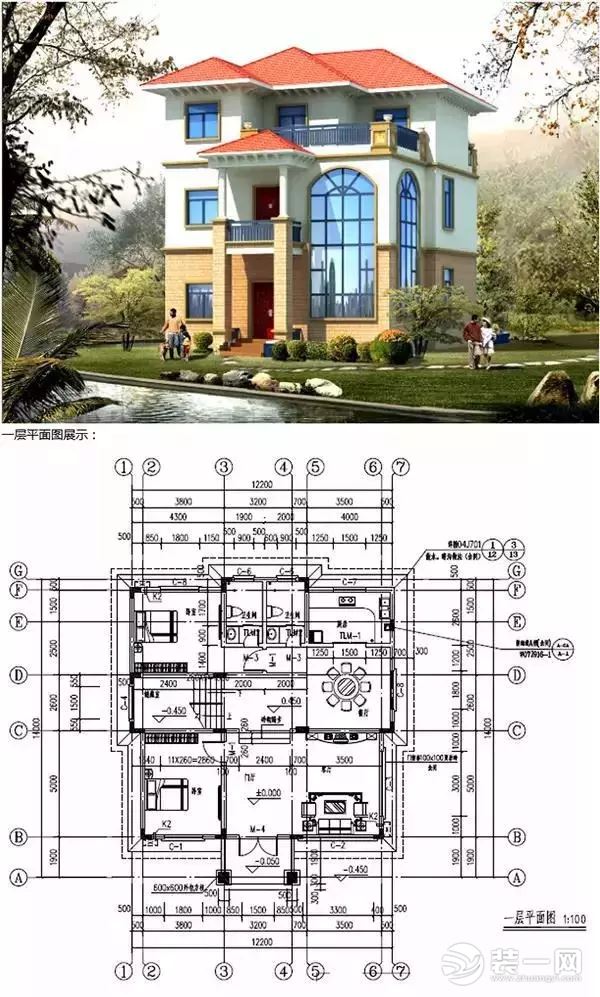 自建房农村小洋房户型图加效果图四