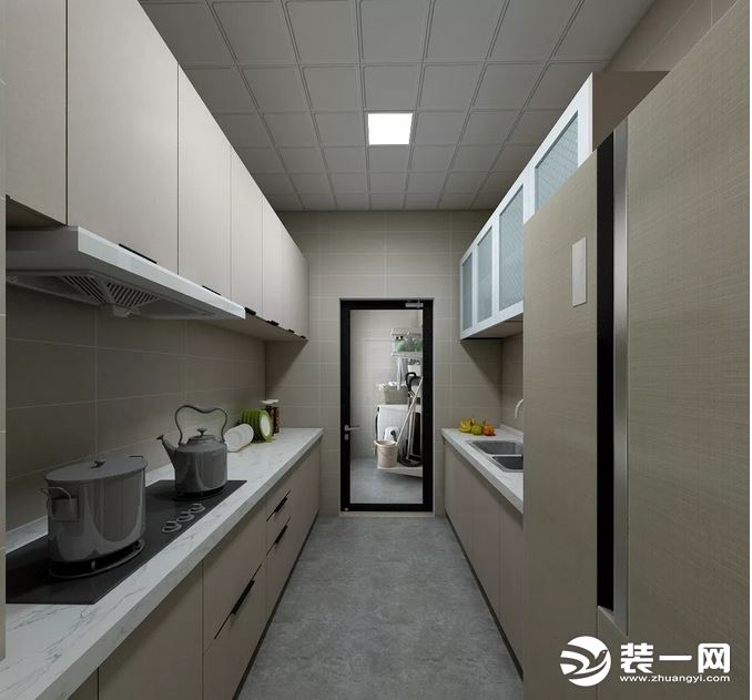 天津富豪新开门现代简约风格三居室厨房装修效果图