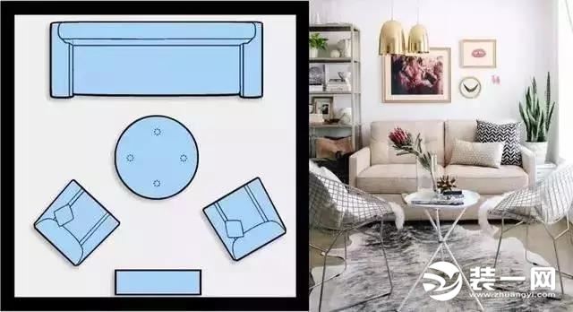 客厅沙发摆放第二种设计效果图