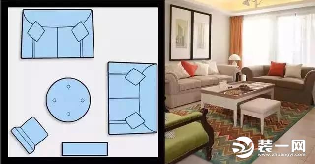 客厅沙发摆放第三种设计效果图