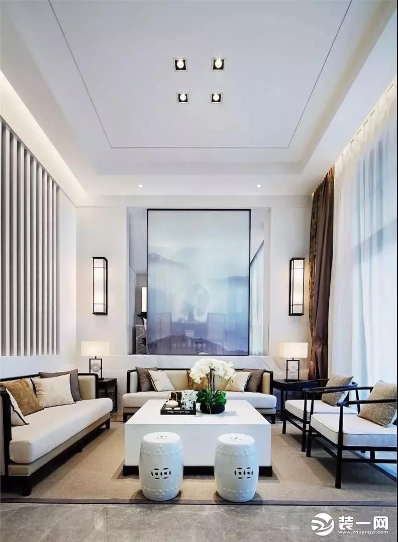 新中式装修风格客厅留白设计图