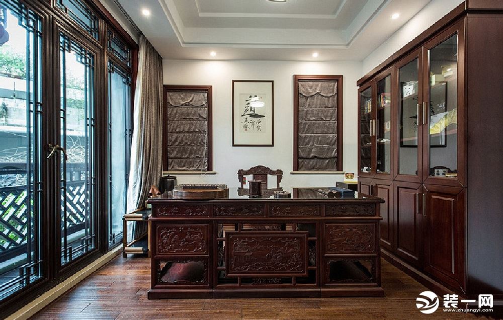 中式风格古香古色书房装修设计