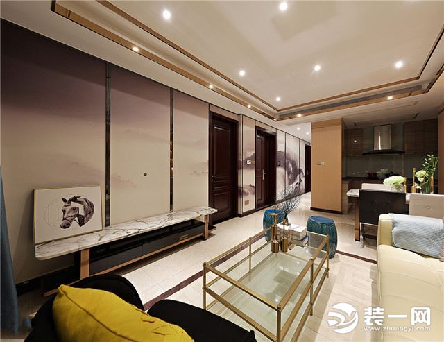 唐山水岸荣华三居室105平米新中式风格装修案例效果