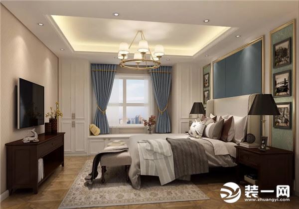 北京昆仑域美式风格卧室装修效果图