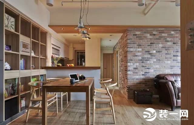92平米两居室木质工业风格餐厅装修效果图