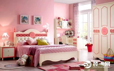 粉色儿童房墙面装修效果图