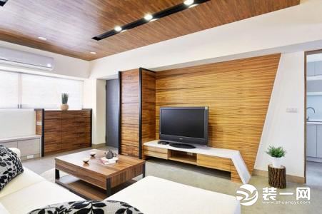 新中式风格软装搭配-木栅电视背景墙