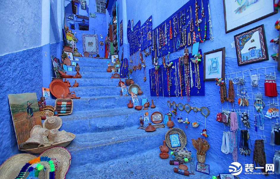 摩洛哥蓝色小镇蓝色墙面特色设计