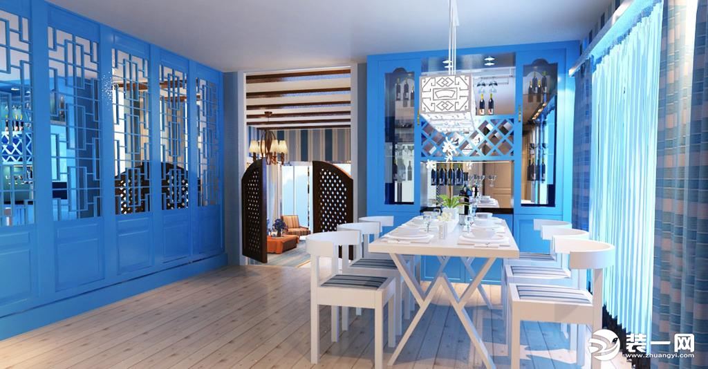 摩洛哥风格装修图片蓝色室内餐厅装饰效果图