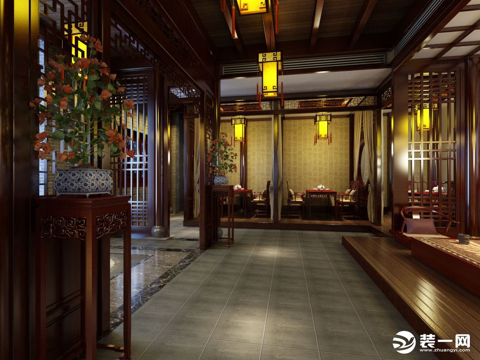 中式茶楼装修风格设计效果图