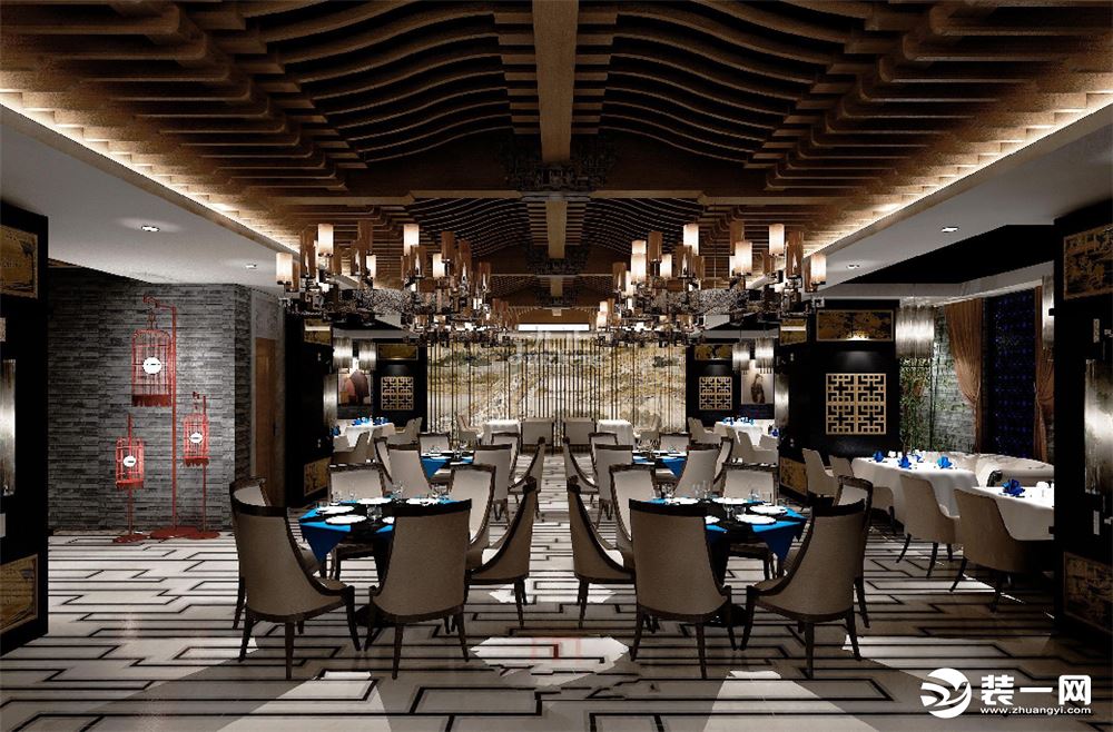 中式现代风格结合饭店装修效果图