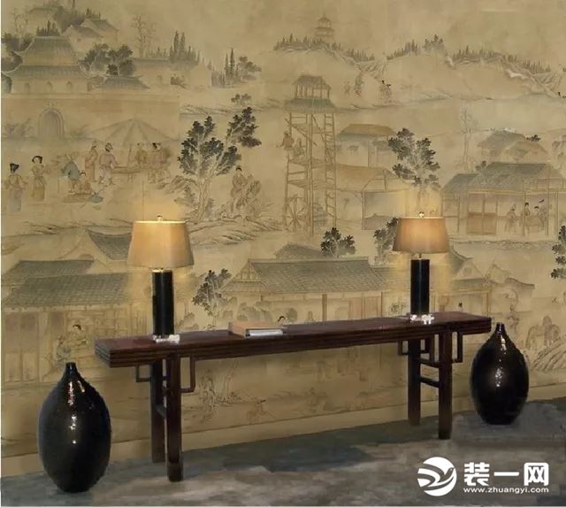 中式花鸟墙纸贴图最新壁纸装修效果图