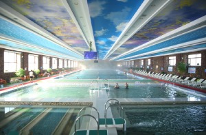恒溫室內游泳館裝修設計效果圖