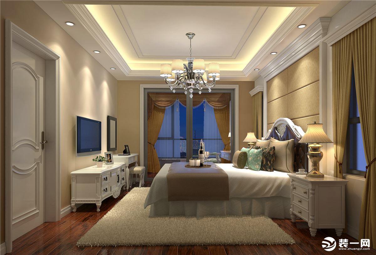 80平米房子现代简欧风格卧室装修效果图