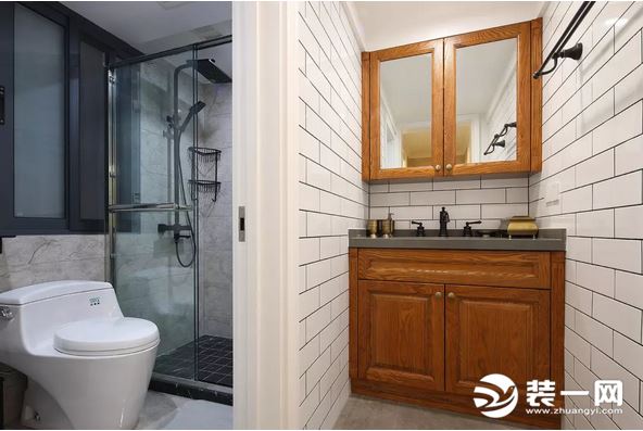 三居室房子现代美式卫生间装修效果图
