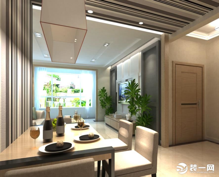 80平米小户型公寓现代风格餐厅装修效果图