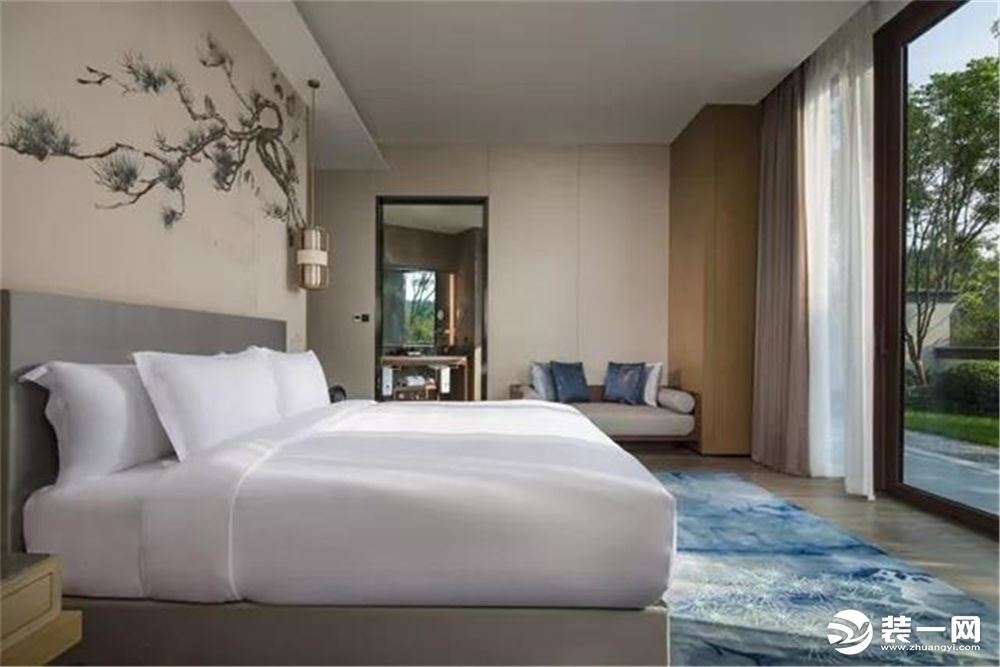 中式风格酒店卧室装修效果图