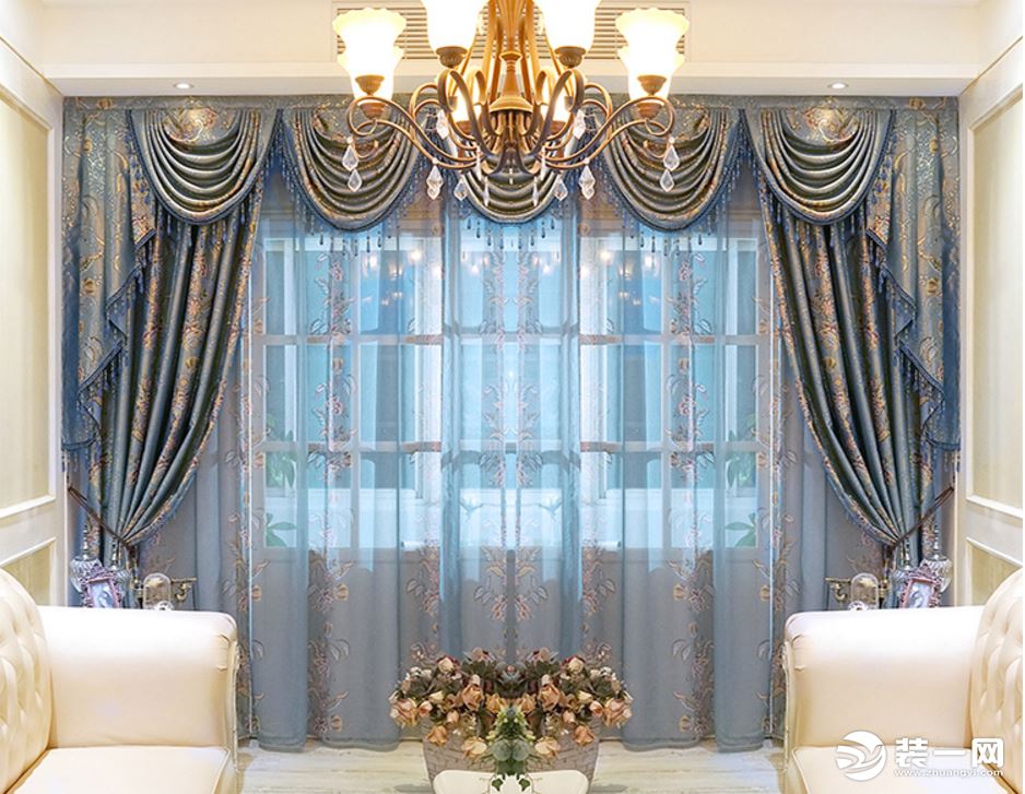 地中海风格客厅窗帘奢华装饰设计